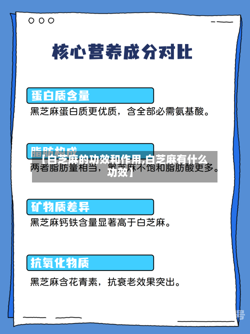 【白芝麻的功效和作用,白芝麻有什么功效】