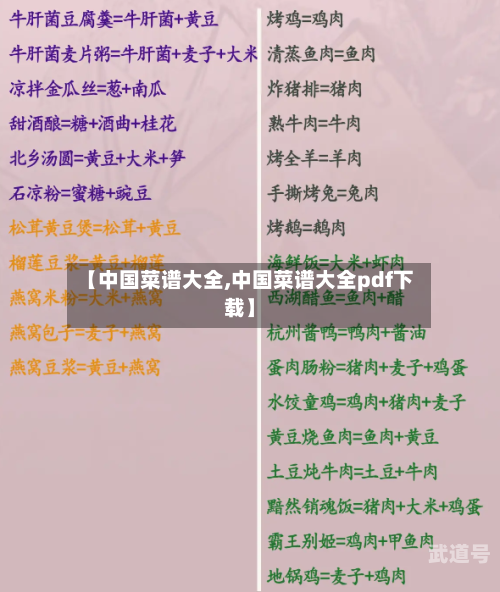 【中国菜谱大全,中国菜谱大全pdf下载】