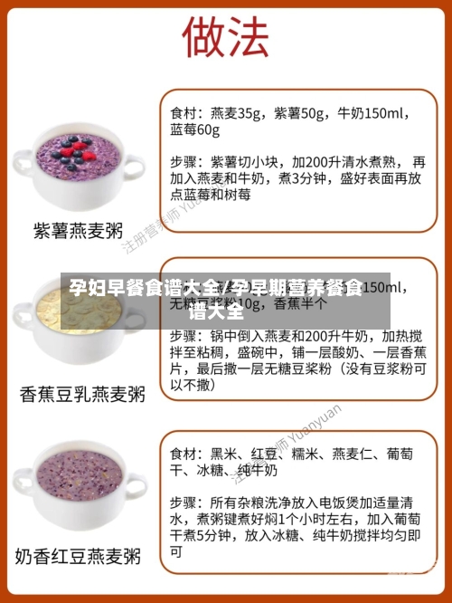 孕妇早餐食谱大全/孕早期营养餐食谱大全
