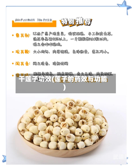 干莲子功效(莲子的药效与功能)