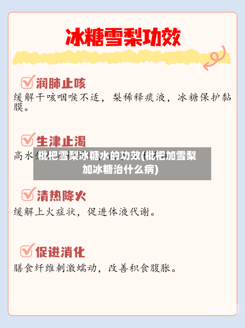 枇杷雪梨冰糖水的功效(枇杷加雪梨加冰糖治什么病)