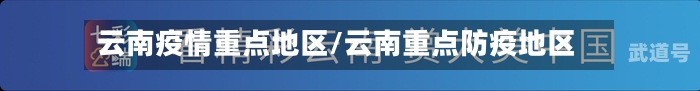 云南疫情重点地区/云南重点防疫地区