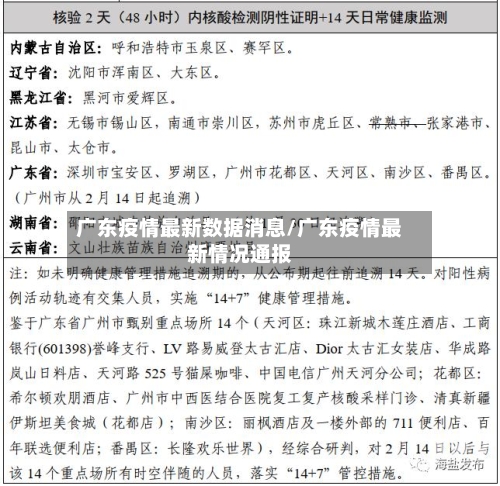 广东疫情最新数据消息/广东疫情最新情况通报