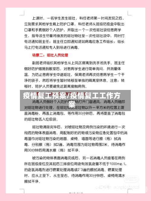 疫情复工预案/疫情复工工作方案