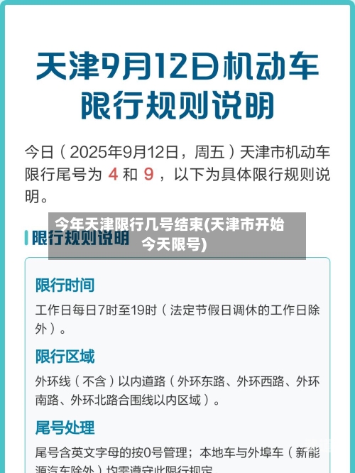 今年天津限行几号结束(天津市开始今天限号)