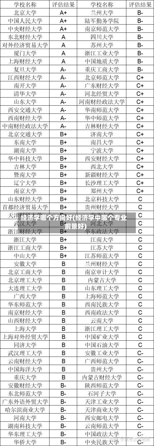 经济学哪个方向好(经济学中哪个专业前景好)