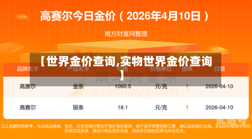 【世界金价查询,实物世界金价查询】