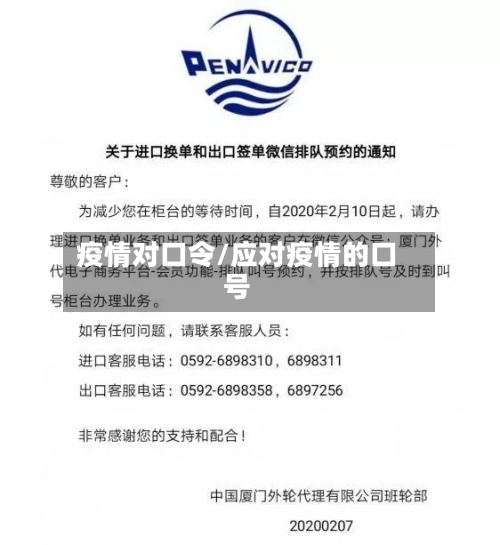 疫情对口令/应对疫情的口号